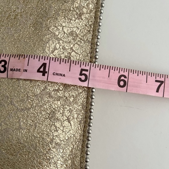 LEATHEROCK | Crossbody Tan Metallic Sparkly Swarovski Crystals 5x7 Evening Bag - Picture 4 of 8